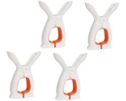 carmdering - Dekenklemmen - Waslijnklemmen - Windbestendige Klemmen - Set van 4, kunststof, sterke grip, lichtgewicht - Voor dekens, handdoeken, kleding, sjaals, hoeden, strandlakens - Perfect voor buitenlijnen en reizen - Oranje