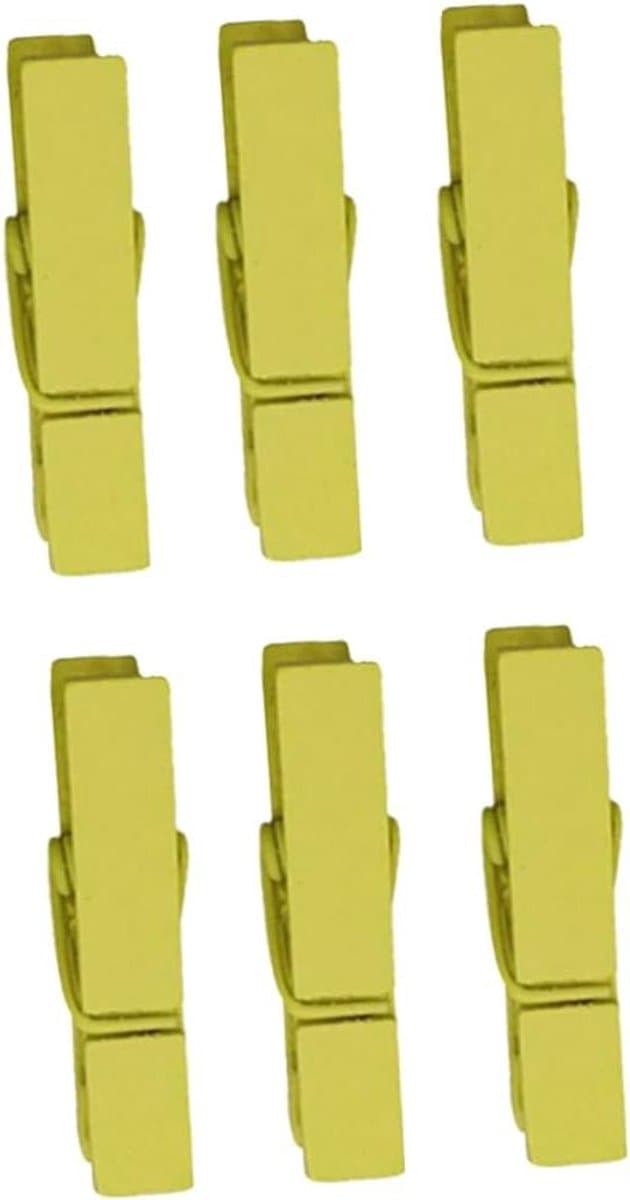 Houten Kledingknijpers - Mini Clips - Foto's Ophangen - Natuurlijk Hout - 3.5 cm - Geel — afbeelding 1