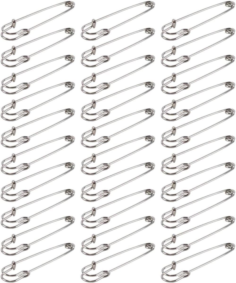 Grote Veiligheidsspelden - Extra grote clips - Ambachten en naaien - Versterkte constructie - 75 mm - Zilver — afbeelding 1