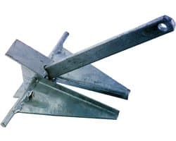 Plaatanker Verzinkt Staal - Type Danforth - Boot Stabiliseren - Zwaar Verzinkt - 2.5kg - Grijs