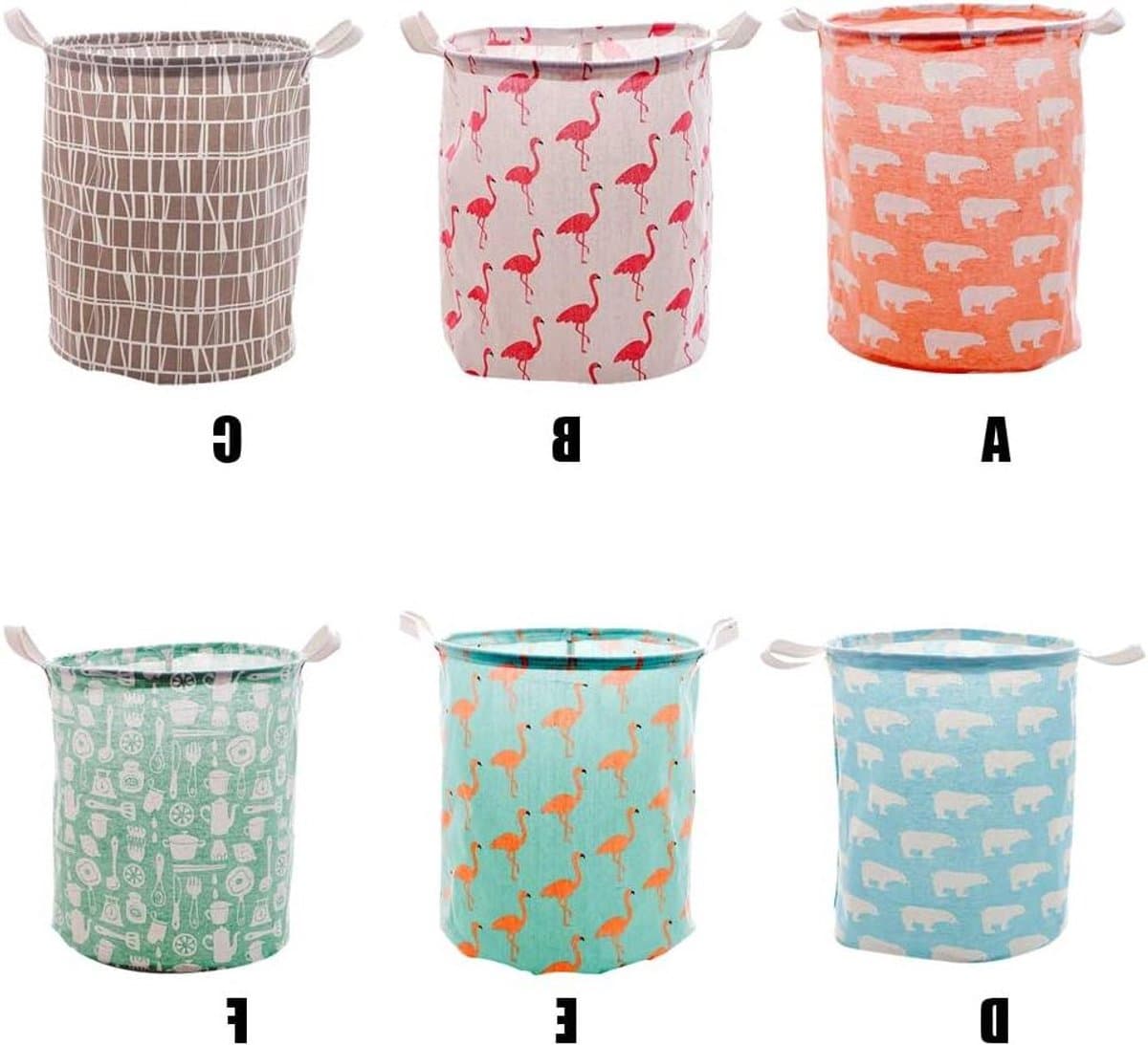 Wasmand Opvouwbaar - Kleding Opberger - Vuile Kleding - Waterdichte Coating - 35x40cm - Roze IJsbeer — afbeelding 1