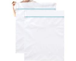 Netwaszakken - 2 Stuks - Wasnet Waszak - Herbruikbare - Laundry Bag - Wasnetten - Waszakjes - Kledingzakjes - Wassorteerder - Travel Organizer - Waszakjes met Rits - Geschikt voor thuis, slaapzaal - 90*110cm