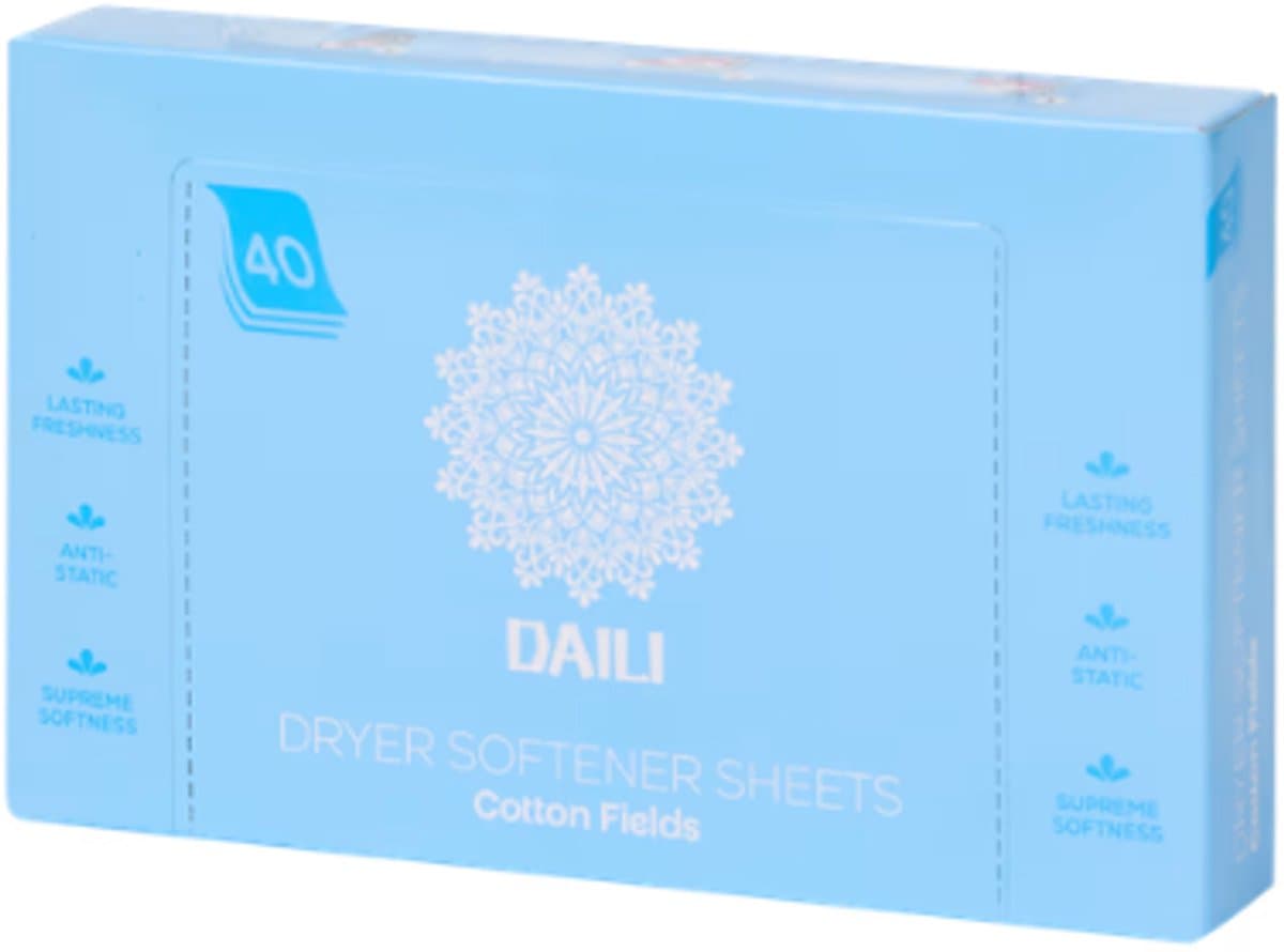 Daili Droogdoekjes Cotton Fields - 40 doekjes | Voor langdurige frisheid - Droogtrommeldoekjes - Wasparfum — afbeelding 1