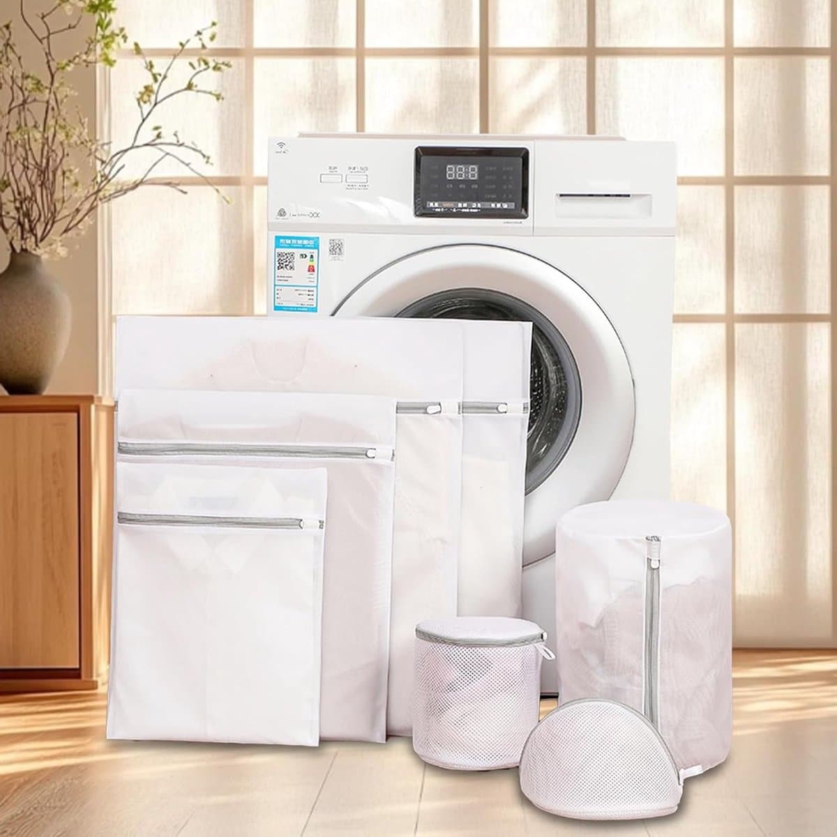 Set van 7 Duurzame Wasnetten voor de Wasmachine, Herbruikbare Reiszak, Delicate Mesh Zakjes voor Ondergoed, Bescherming voor Lingerie en Sokken — afbeelding 1
