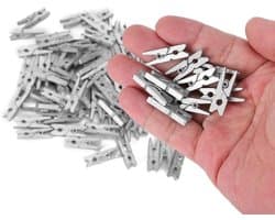 Houten Decoratieclips - Mini Knijpers - Foto's Ophangen - Natuurlijk Materiaal - 300 Stuks - Houtkleur