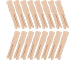 Houten Wasknijpers - Kledingclips Ophangclips - Kleding Drogen - Sterke Grip - 6.5 cm - Khaki