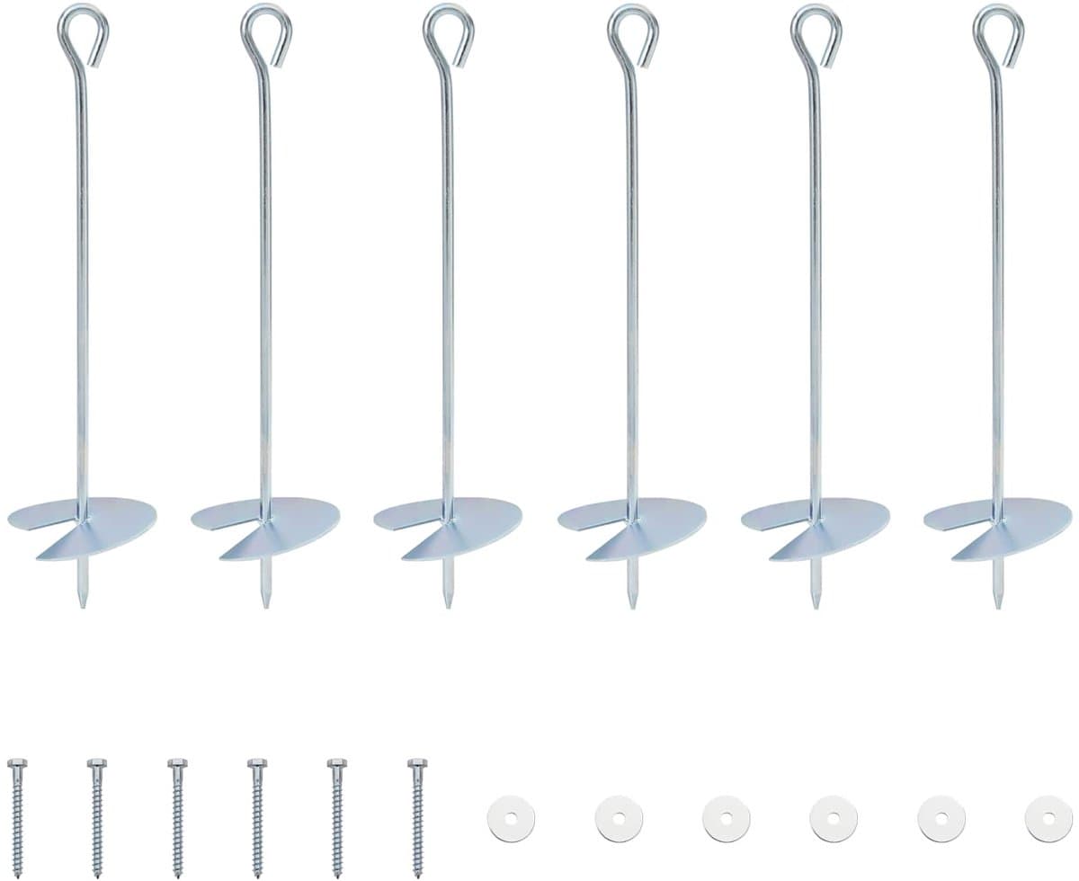 vidaXL - Aardanker - 6 - pcs - Zilverkleurig - Ø10 - x - 40 - cm - Gegalvaniseerd - Metaal — afbeelding 1