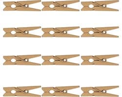 Mini Houten Pegs - Kleine Knijpers - Decoratieve Projecten - Set van 50 stuks - 3.5cm - Goud