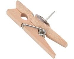 Houten Clips Punaises - Klemmen Pinnen - Notities Bevestigen - Natuurlijke Houtkleur - 20 Stuks - Houtkleurig