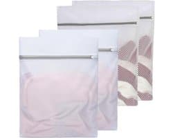 4-delige Wasnetten voor Wasmachine - Grote 50 x 60 cm Waszakken met Rits voor Kleding, Ondergoed en Handdoeken, Geschikt voor Delicate Was en Bescherming tegen Beschadiging