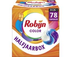 Robijn Wasmiddel - 3-in-1 Wascapsules - Color - 3 x 26 stuks - 78 Wasbeurten - Voordeelverpakking