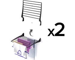 2x Foxydry Fold 60 black wasdroogrek wandmontage clicksysteem - 60 x 50 x 10 cm — afbeelding 1