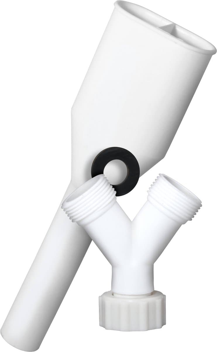 Dparts afvoer en aanvoer kraan splitter - y-stuk waterverdeler duo set - voor wasmachine en vaatwasser afvoerpijp en wasmachinekraan — afbeelding 1