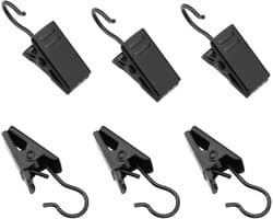 New Age Devi - 50 Stuks - RVS Gordijn Clips - Zwart - Voor een Georganiseerde en Stijlvolle Badkamer - Haakjes voor Gordijnen, Handdoeken en Meer!