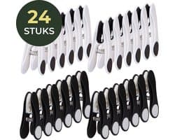Gandria Wasknijpers 24 Stuks - Kunststof Wasknijpers - Set van 24 Plastic Knijpers - Wasrek Knijpers 10 Kg - Zwart/Wit en Wit/Zwart — afbeelding 1