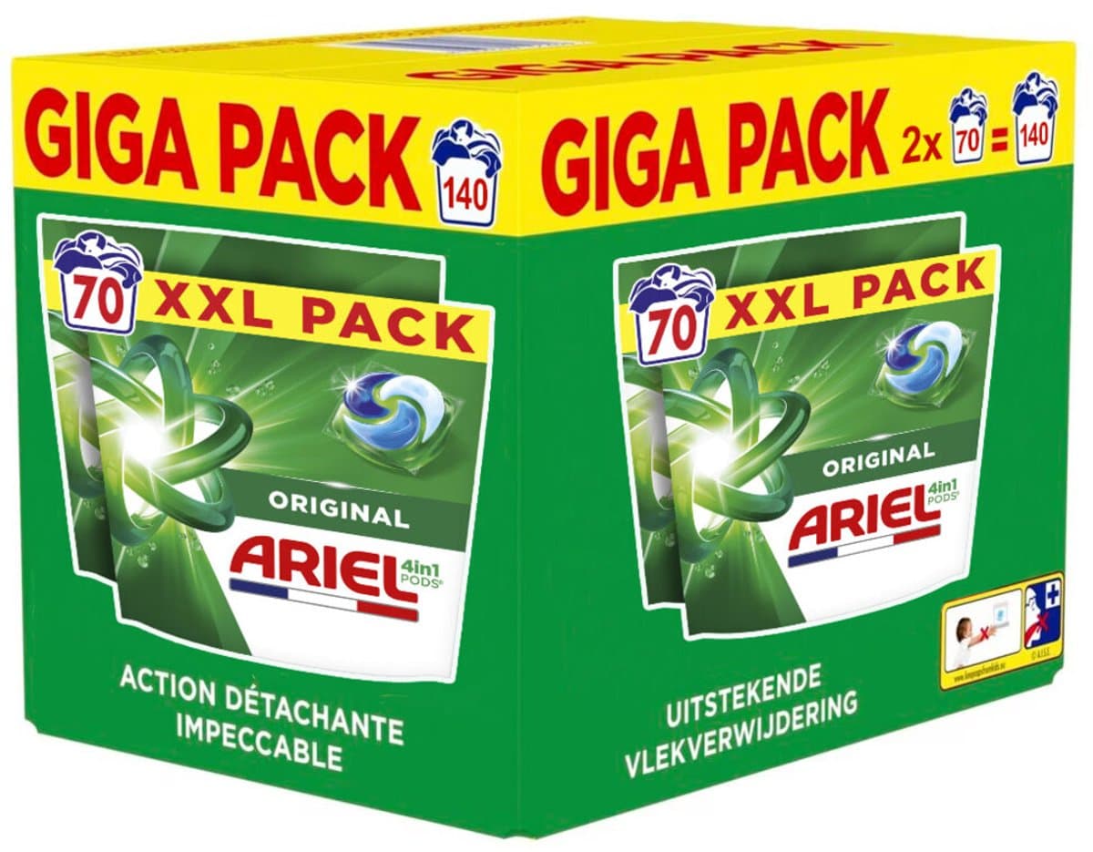 Ariel - 3in1 Wasmiddel Pods Original - 2 x 70 stuks - Voordeelverpakking — afbeelding 1