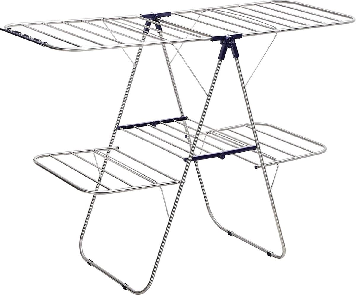 Inklapbaar Droogrek Universeel Wasrek voor in de Badkamer/Tuin/Slaapkamer/Balkon - Aluminium 61.8 x 22 x 44.5 centimeter — afbeelding 1