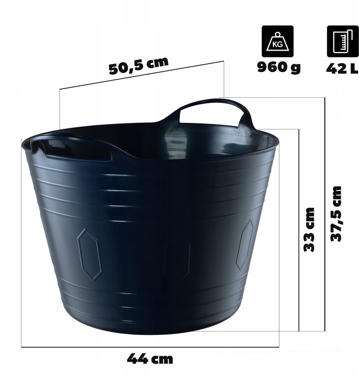 KADAX Flexibele mand universele wasbak 42L marineblauw — afbeelding 1