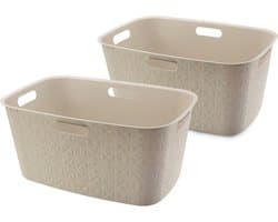 Curver Softex Wasmand - 45 liter - Set van 2 - 57x37x27cm - Beige