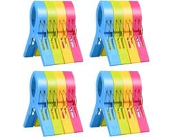 EXCITAT Wasknijpers - Handdoekklemmen - Strandhanddoekklemmen - Badhanddoekklemmen - Winddichte clips - Geschikt voor wasgoed, strandlakens, badlakens en meer - 16 pack