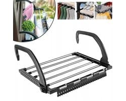 Droogrek Hangend - Wasrek Uitschuifbaar - Wanddroogrek - Hangdroogrek - Deur - Balkon - Radiator - met Sokkenrekje - 32 x 40 cm