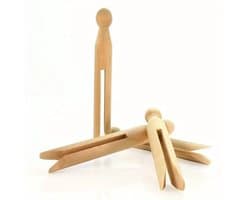 20 Stuks Traditionele Houten Wasknijpers – Klassiek en Stevig — afbeelding 1