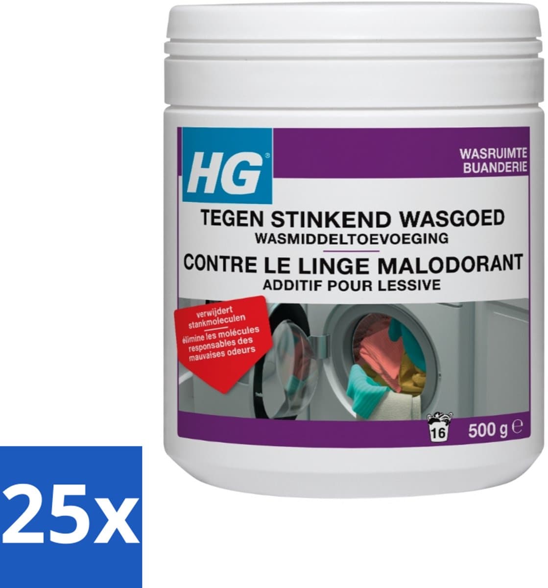 HG Tegen Stinkend Wasgoed Wasmiddeltoevoeging 500 gr - Bulkverpakking - 25 stuks — afbeelding 1