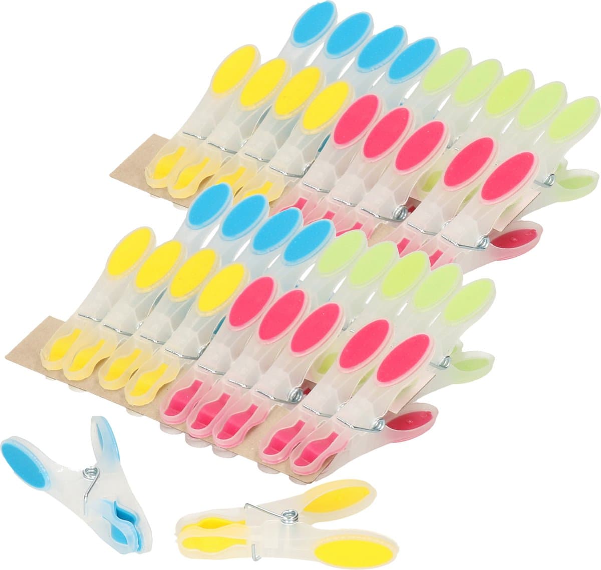 Wasknijpers soft grip - 40x - kunststof - 8 cm - wasgoed knijpers — afbeelding 1