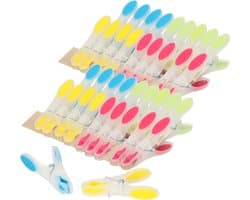 Wasknijpers soft grip - 40x - kunststof - 8 cm - wasgoed knijpers