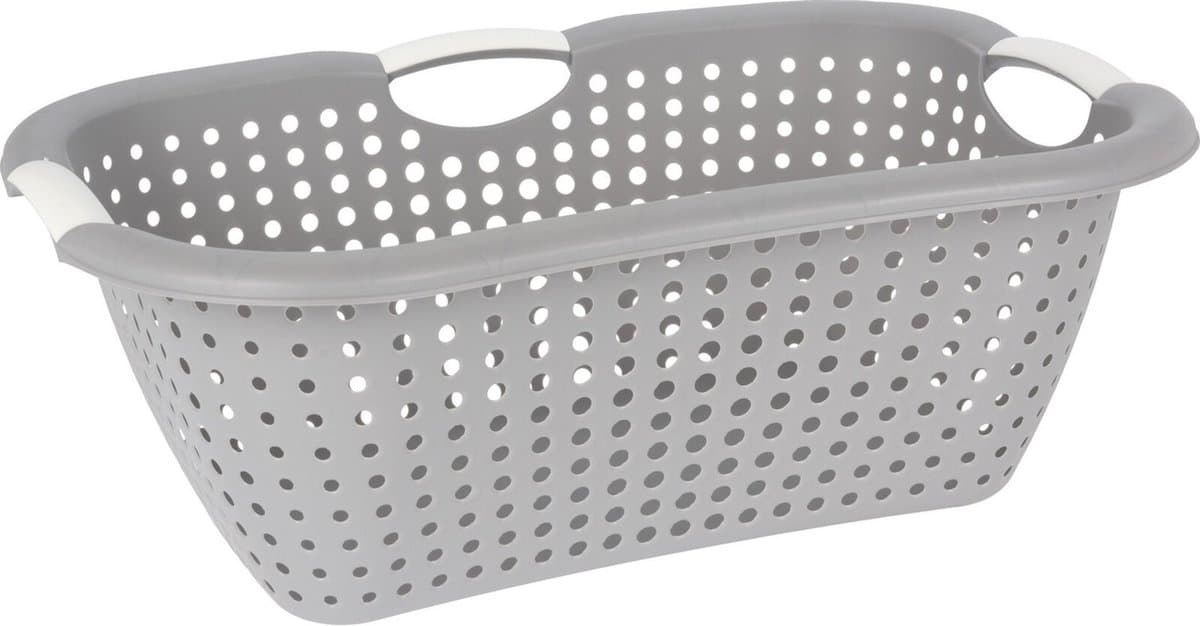 Storage Solutions wasmand - grijs - 26 liter - kunststof - 40 x 60 x 22 cm - Draagwasmand - met handvatten — afbeelding 1