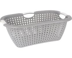 Storage Solutions wasmand - grijs - 26 liter - kunststof - 40 x 60 x 22 cm - Draagwasmand - met handvatten