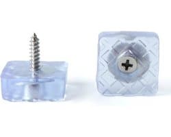 FSW-Products - 4 Stuks - Rubberen Voetjes - Onderzetters - Vierkant - Rubber Dopje - Meubelonderzetter - Trillingsdemper - Anti Slip - 22x22mm - Transparant — afbeelding 1