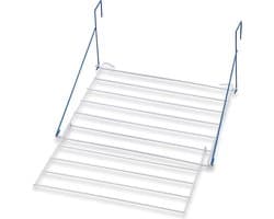 Droogrek SASHA - 6M - Wit / Blauw - Hangrek - 59 x 75 x 30 cm Droogruimte - Wit - Uitklapbaar wasrek deur - Wasrek balkon - Droogrek deur - Droogrek balkon - Hangdroogrek - wasrek hangend - - Wassen - Drogen