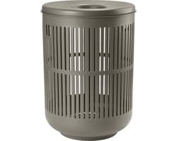 Zone Denmark Ume Wasmand met Deksel - 60 liter - Taupe - Kunststof - Ronde Wasmand met Hengsel - Wasbox of Opbergmand
