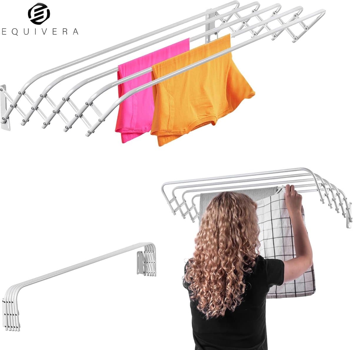 Equivera Wanddroogrek - Wasrek - Droogrek - Wanddroogrek Inklapbaar - Wand Droogrek — afbeelding 1
