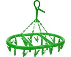 Droogcarrousel/droogmolen groen met 20 knijpers 33 x 50 cm - Droogrek/Droogmolen/Wasrekje