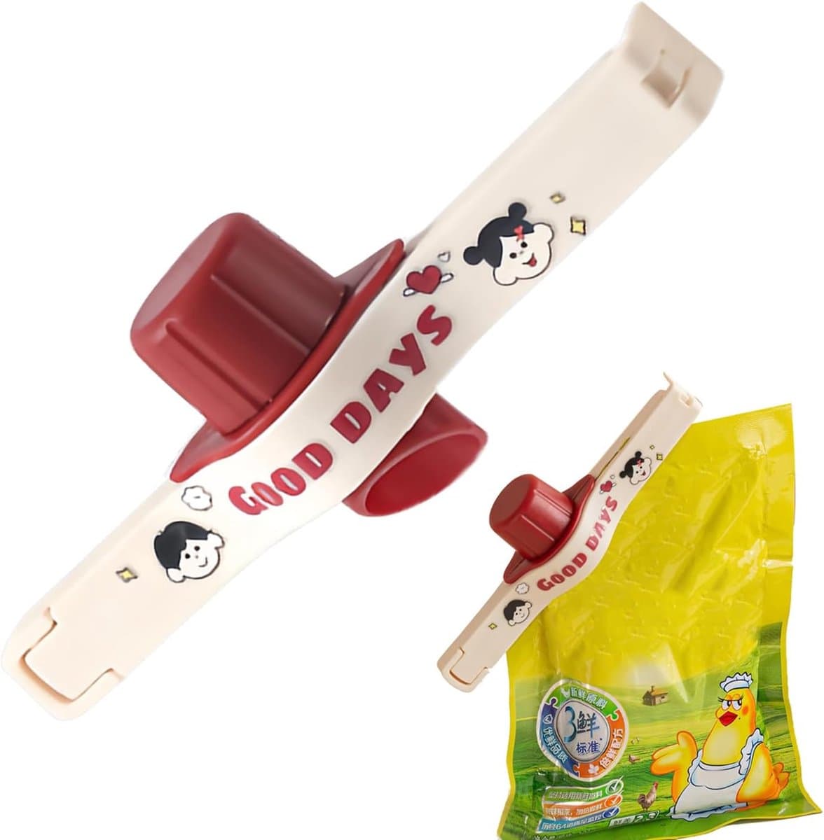 Zakken Clip - Bewaarclips Voedsel - Voedsel Vers Houden - Met Uitgiettuit - 137 cm - Wit — afbeelding 1