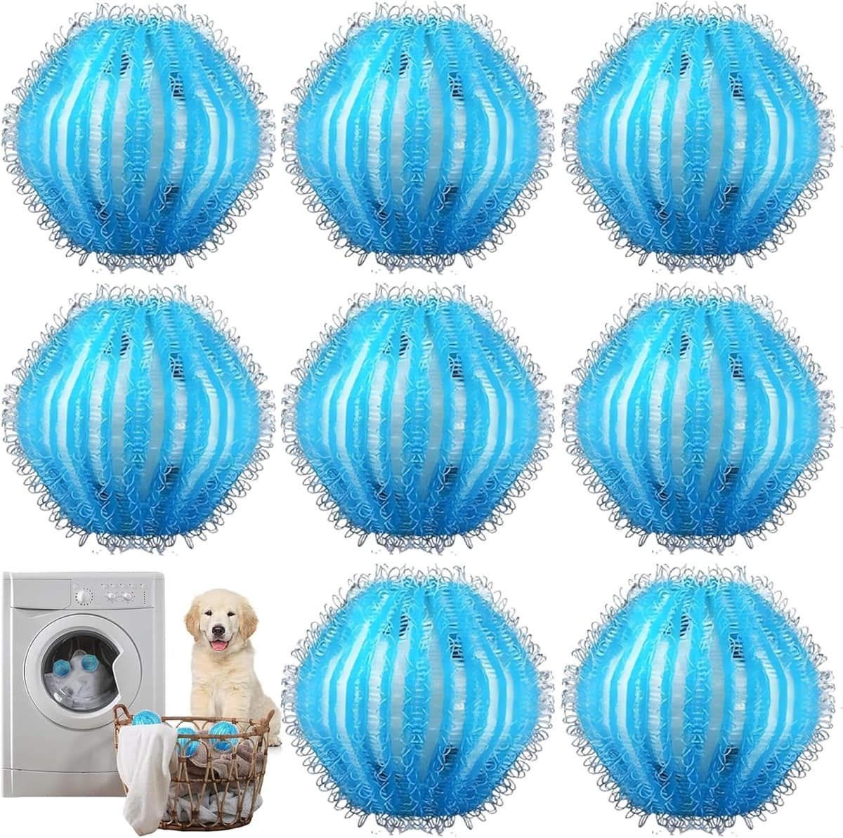 SnelShoppen - Hair Remover Voor Wasmachine, Haar Vangsysteem Voor Wasmachine, Effectieve Haar Verwijder Balls Voor Dierenhaar, Soft Nylon, Blauw, Voor — afbeelding 1