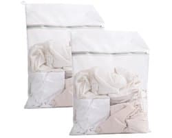 Dailygoods- Wasnet Set van 2 - Duurzame Waszakken met Ritssluiting - Waszakken voor Delicate Kleding - Reiswasnet 40 x 50 cm - Robuuste Stiksels - Waszak