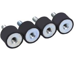 Dailygoods- Rubber Buffers 4x - Trillingsdempers Wasmachine - Trillingsdempers Airco - Trillingsdempers Warmtepomp - Zwart/Zilver - M6 Draaddiameter 6 mm
