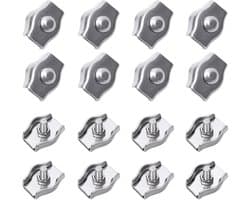 Dailygoods- Kabelklemmen Roestvrij Staal 304 - Zelfklevende Bevestigingsklemmen - Rigging Bevestigingselementen - Voor Waslijn/Banners - Duurzaam/Robuust - 8 x 15 mm - Bevestigingsklem