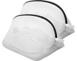 2 stuks - Schoenen Waszak - 42*24*24 cm - Wasnet voor Schoenen - Schoenwaszak - voor schoenen of sneakers - wasnet zakken - schoenen waszak opbergruimte - bescherm uw schoenen tegen beschadigingen - waszak - wit