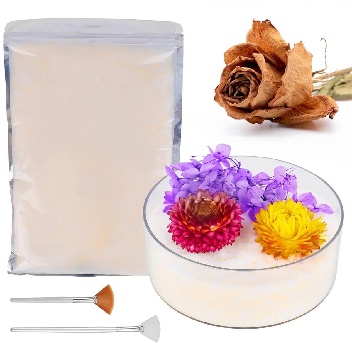 700g voor het drogen van bloemen, Silica kieselgel drogend middel Droogmiddel Silicagel kopen Silicagel pakketten Silicagel verpakkingen Bloemen droogmiddel Droogzout voor bloemen — afbeelding 1