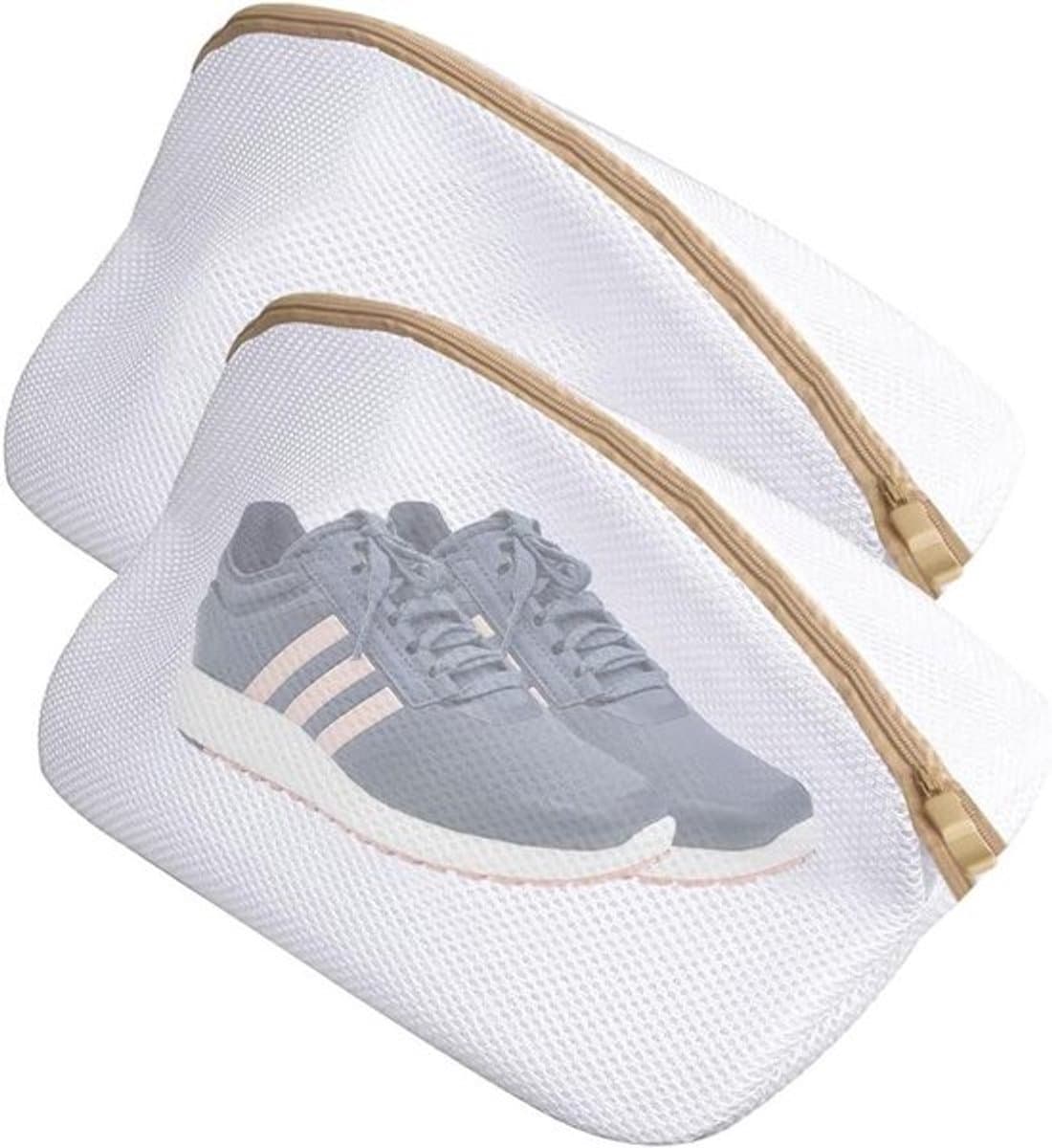 Waszakken voor schoenen (2 stuks) - Herbruikbaar wasnet voor schoenen wassen - Ritssluiting, wasmachine bestendig. — afbeelding 1