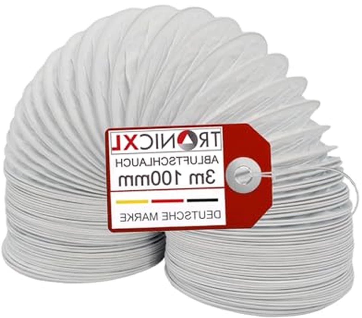 PVC Afvoerslang - Ventilatieslang Afzuigkap - Lucht Afvoeren - Flexibel maar Stabiel - 3 meter 100 mm - Wit — afbeelding 1