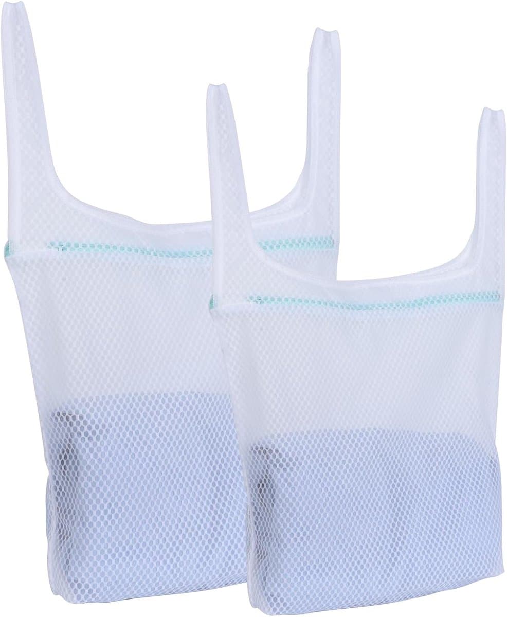 SnelShoppen - 2-delige waszak met handvat 13 x 40 cm en 40 x 45 cm | Gevoelige kleding wasnet met duurzame rits voor bh's en blouses — afbeelding 1