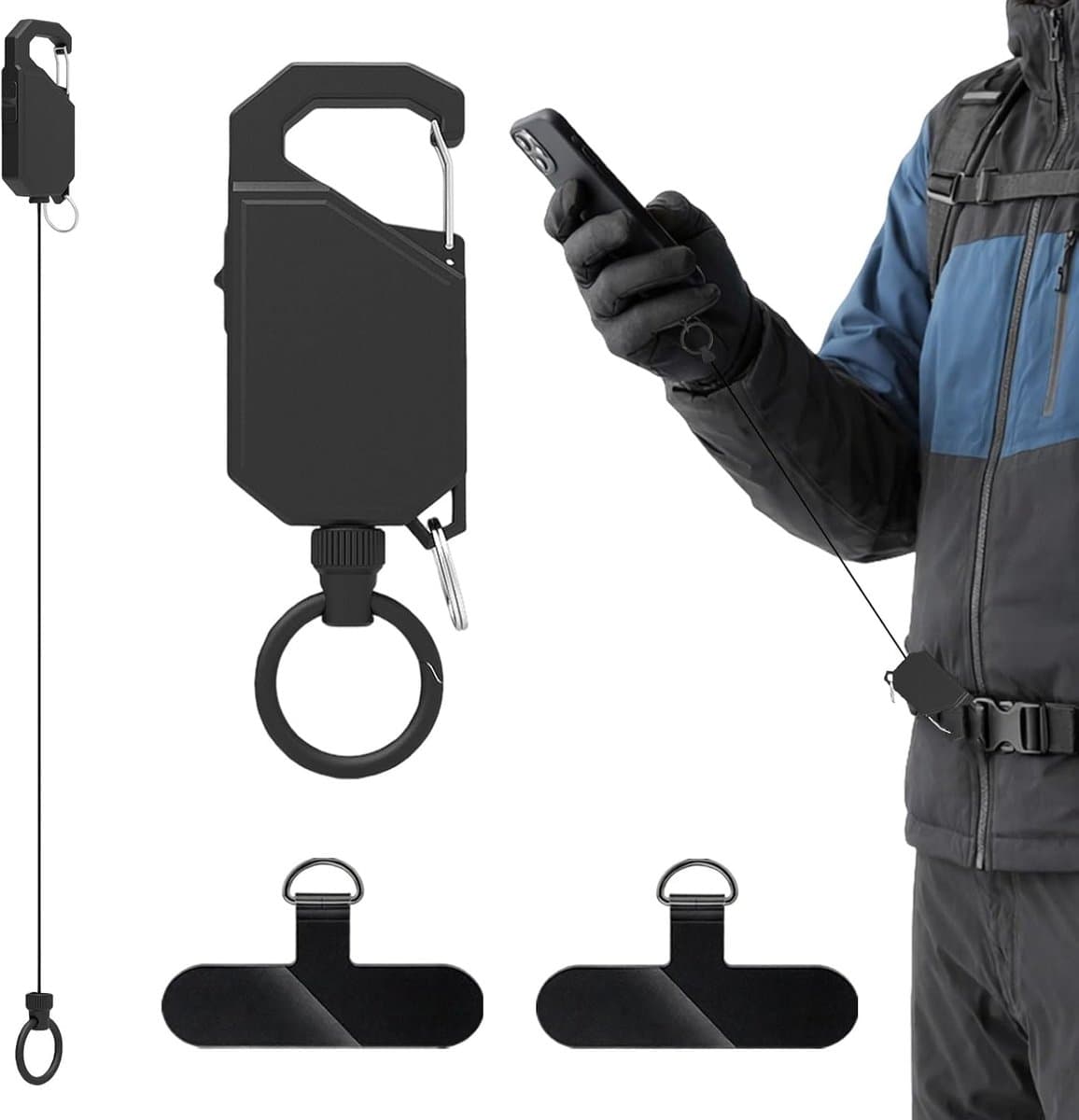 Mobiel veiligheidssysteem - Uittrekbaar met staal kabel - Met pauzeschakelaar - Ideaal voor buitenactiviteiten - ShopVlot — afbeelding 1
