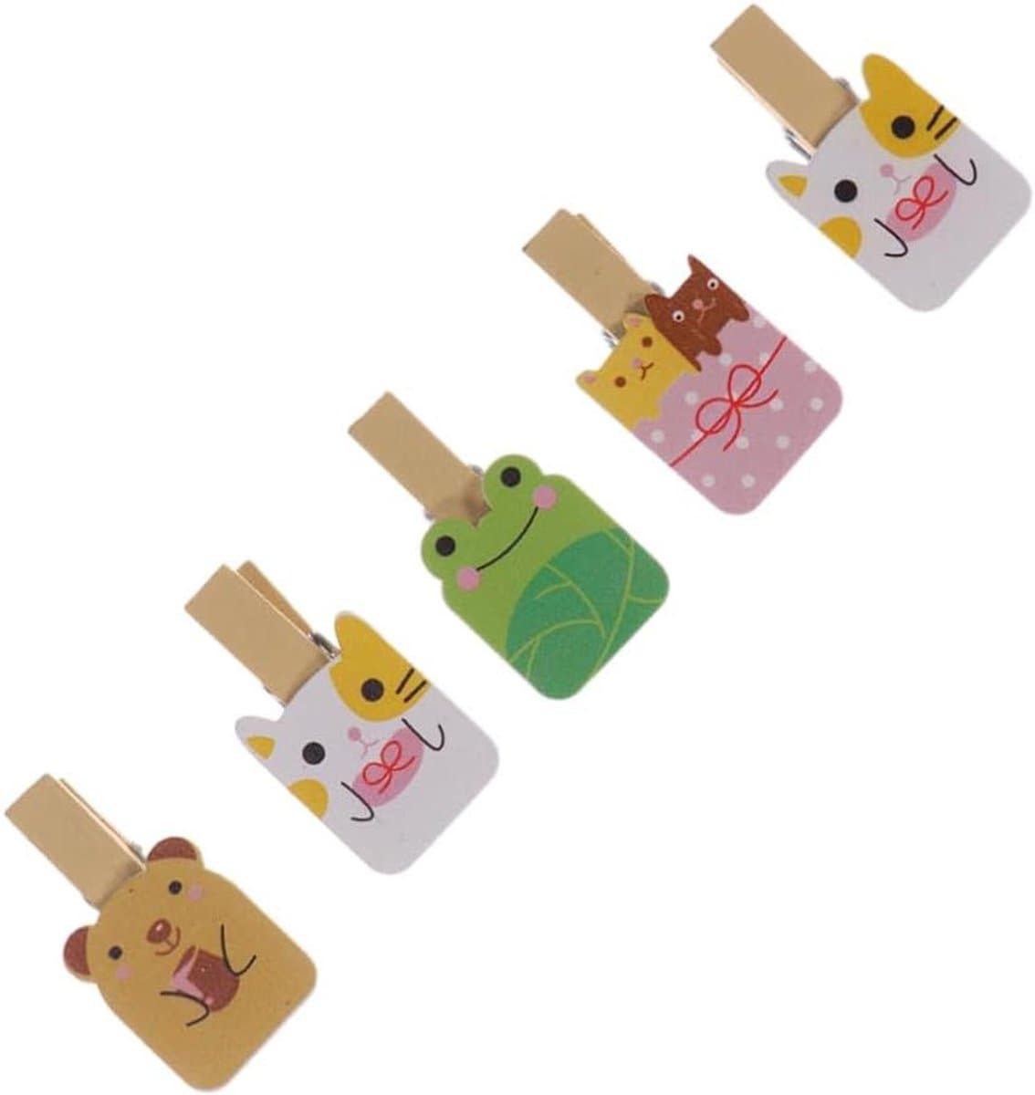 Houten Knijpers - Wasknijpers Cartoon Clips - Decoratie Foto's Ophangen - Natuurlijk Hout - 3.5 x 1.5 x 1.2 cm — afbeelding 1