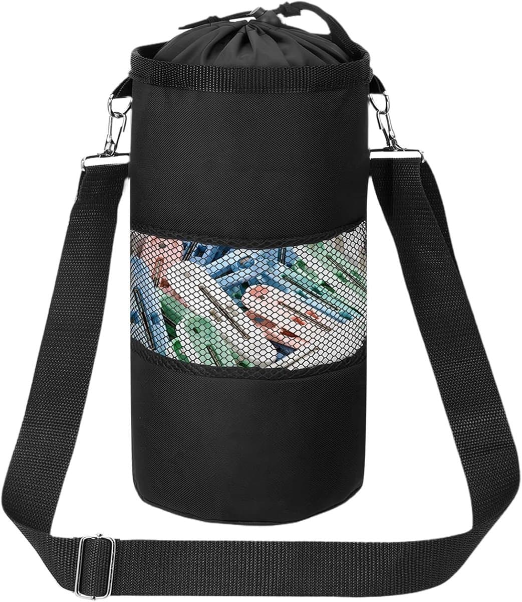 Wasknijperzak - Zwart - 15 x 28 cm - Weerbestendig Nylon met Verstelbare Schouderriem - Voor Wasknijpers — afbeelding 1
