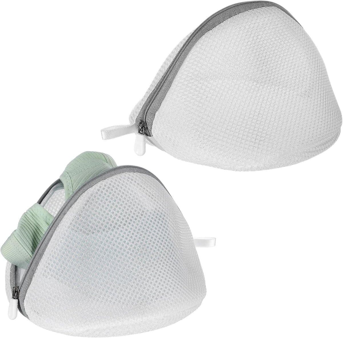 Set van 2 Wasnetten voor Ondergoed en Babykleding, Fijnmazige Waszakken voor de Wasmachine, Ideaal voor Bh's en Sokken, Halve Cirkelvorm 18 x 15 cm — afbeelding 1
